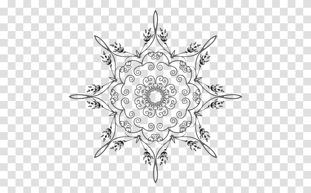 Floral Mandala In Black And White Mandala Black And White, Apparel, Floral Design, Pattern Transparent Png