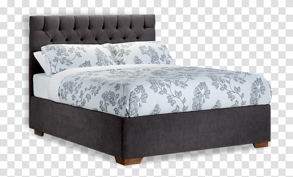 Floral Modern Bed Image Bed, Furniture, Ottoman, Mattress Transparent Png