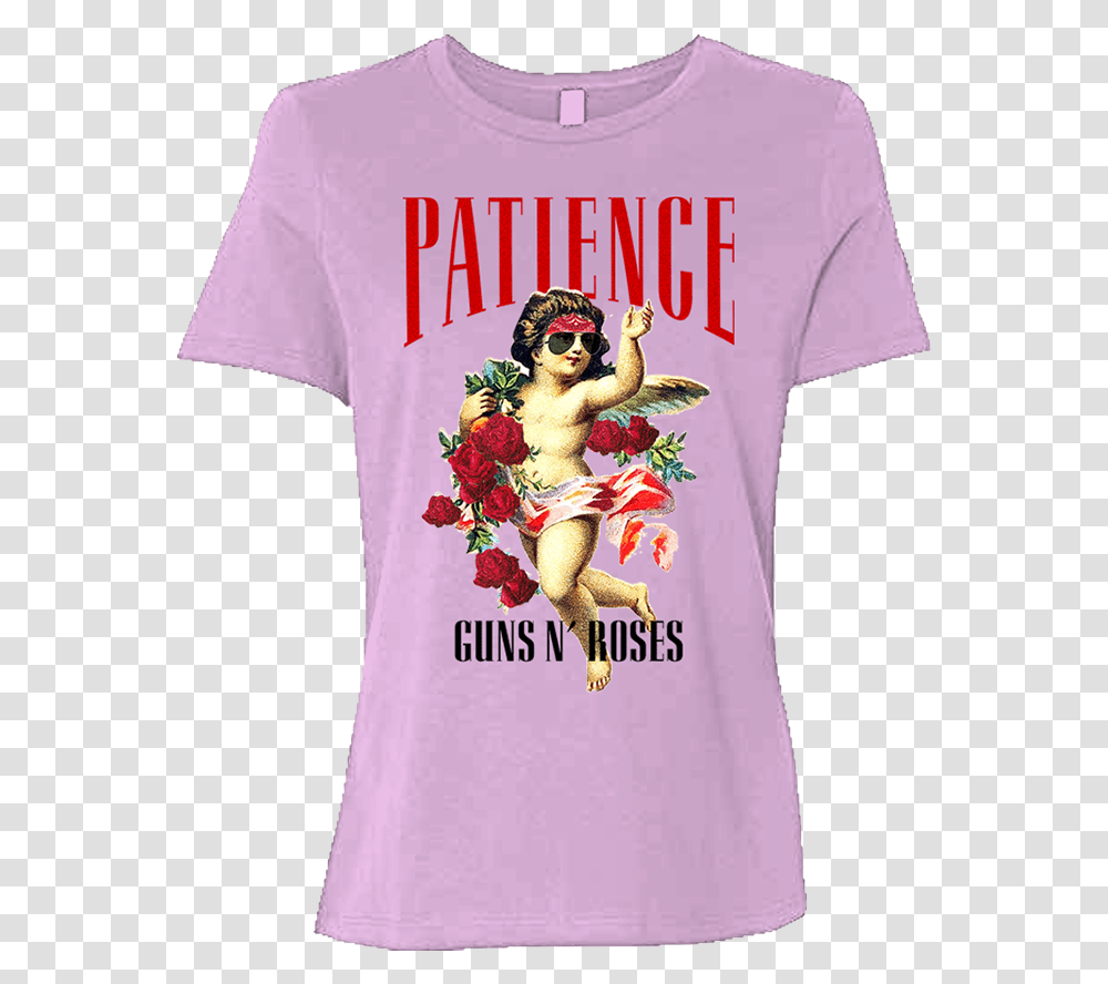 Floral Patience Ladies T Guns And Roses Baby Clothes, Clothing, Apparel, T-Shirt, Person Transparent Png