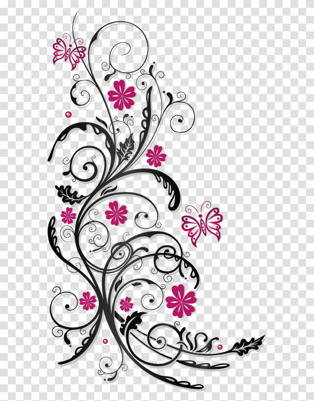 Floral Rose Butterfly Vector, Floral Design, Pattern Transparent Png