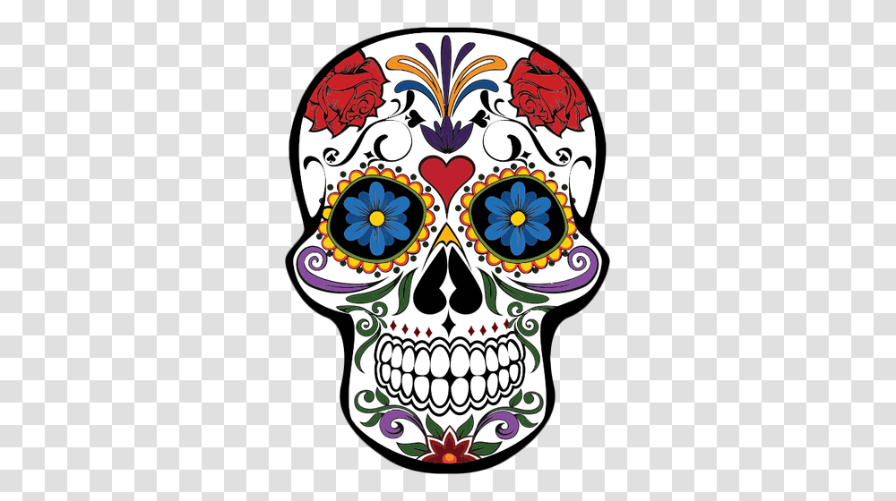 Floral Skull Vector Image Illustration, Pattern, Floral Design Transparent Png