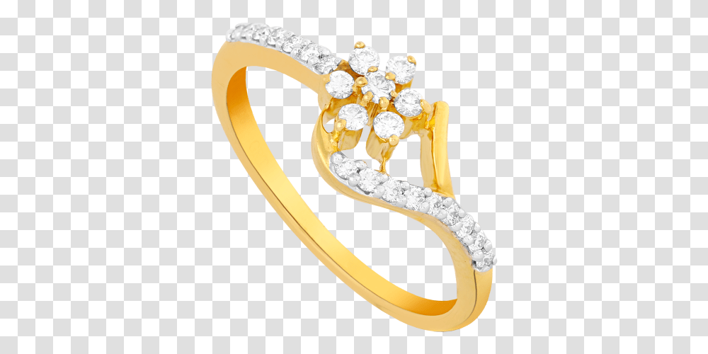 Floral Sparkle Diamond And Gold Ring Ring, Accessories, Accessory, Banana, Fruit Transparent Png