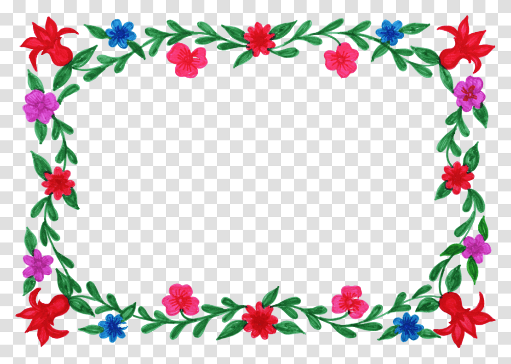 Floral Square Frame, Floral Design, Pattern Transparent Png