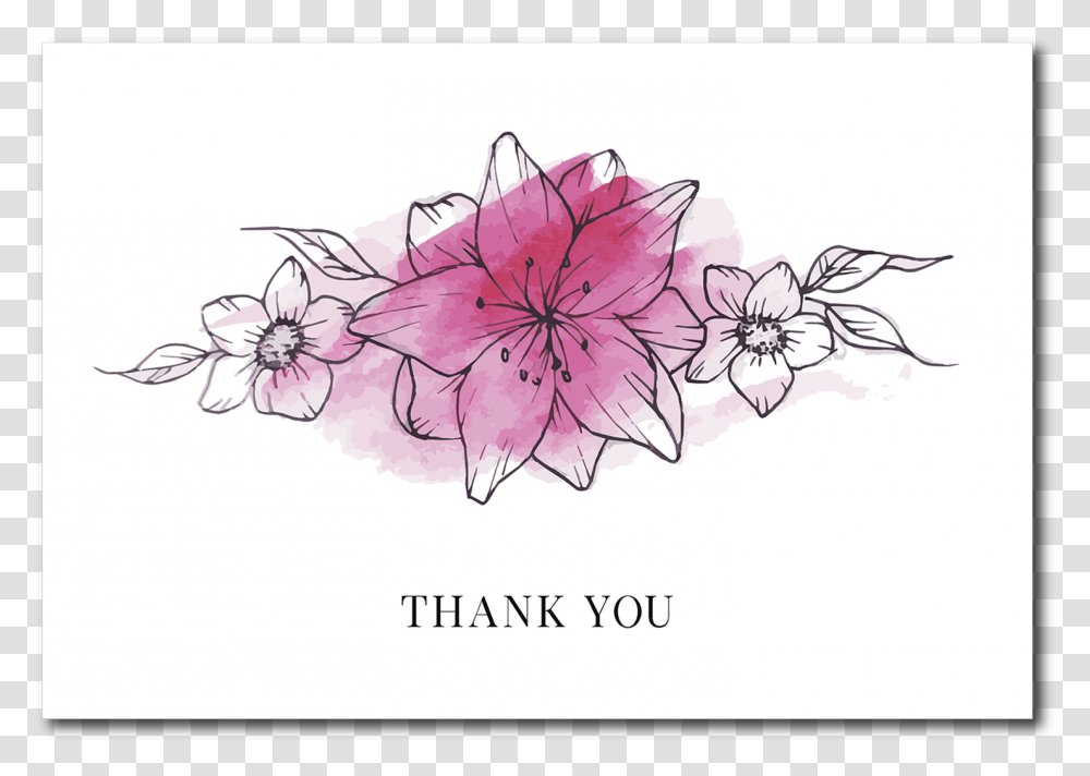 Floral Thank You CardClass Lazyload Lazyload Fade Cherry Blossom, Plant, Floral Design Transparent Png