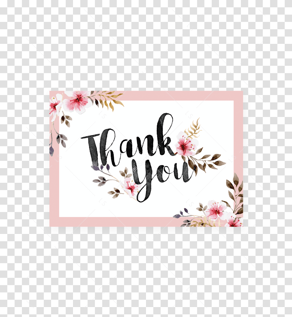 Floral Thank You Notes Printable Blush Pink By Littlesizzle Calligraphy, Envelope, Mail, Greeting Card Transparent Png
