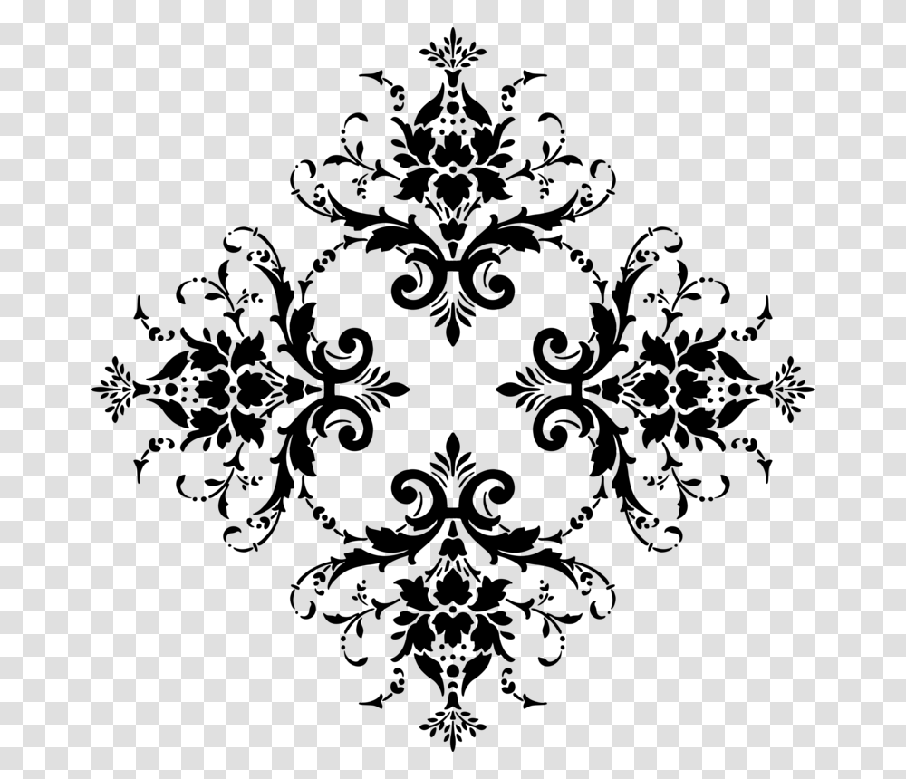 Floral Tile Flower Design Silhouette, Gray, World Of Warcraft Transparent Png