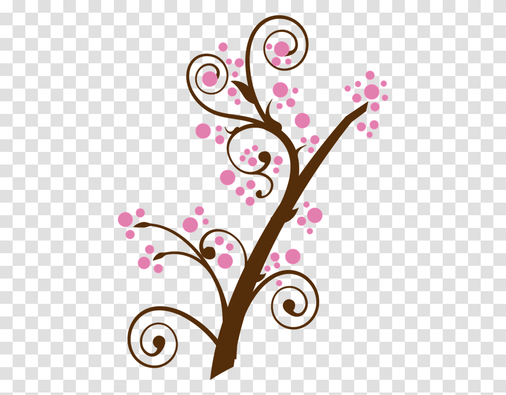Floral Twig Branch Tree Pink Cherry Blossom, Floral Design, Pattern Transparent Png