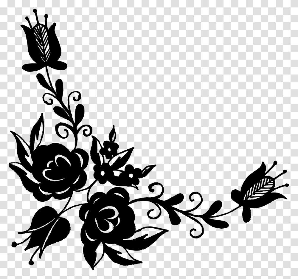 Floral Vector Corner Image, Floral Design, Pattern Transparent Png