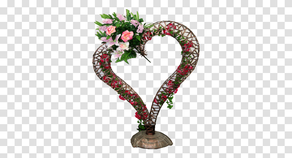 Floral Vine Heart Bronze Decoration Artificial Flower, Floral Design, Pattern, Plant Transparent Png