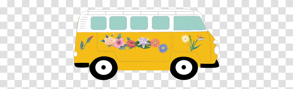 Floral Volkswagen Camper, Bus, Vehicle, Transportation, Car Transparent Png