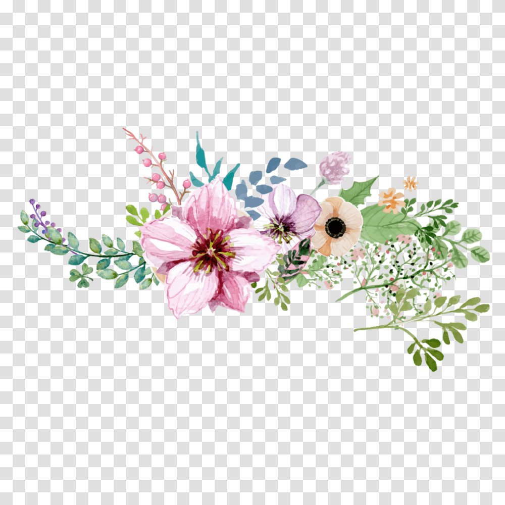 Floral Watercolor Flower Border Flower, Floral Design, Pattern, Graphics, Art Transparent Png
