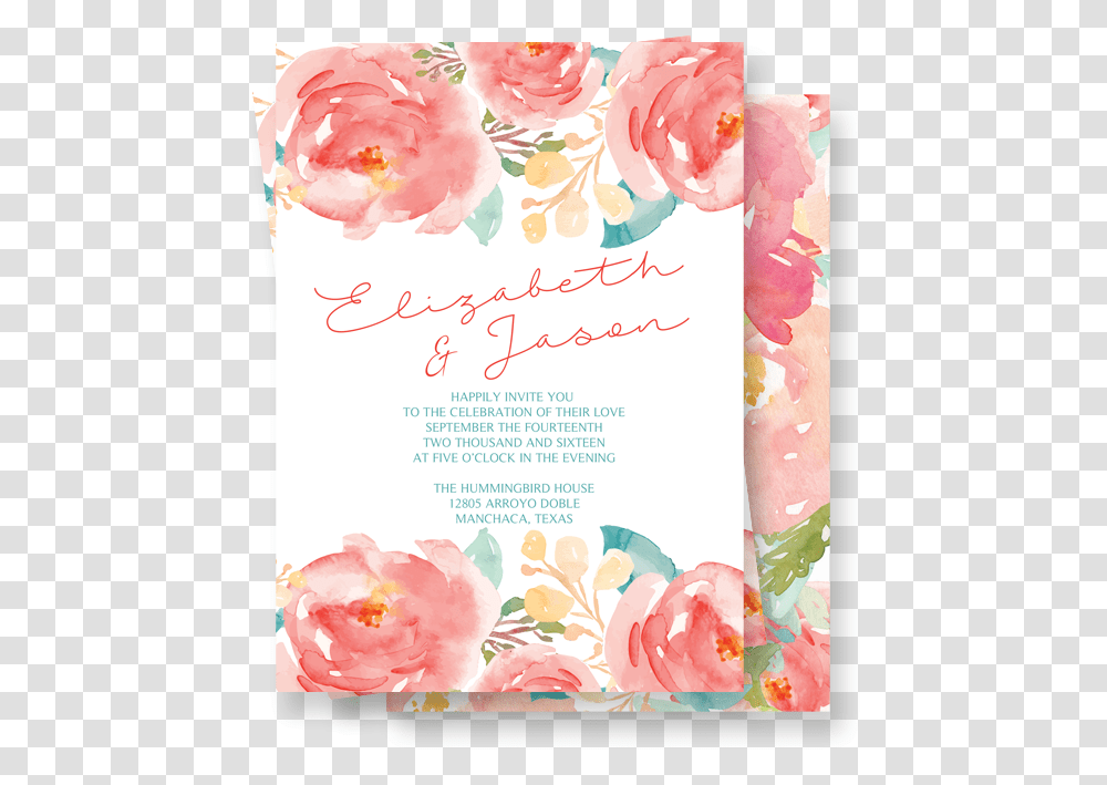 Floral Watercolor Invitations Do Everything In Love Bible Verse, Flyer, Poster, Paper, Advertisement Transparent Png