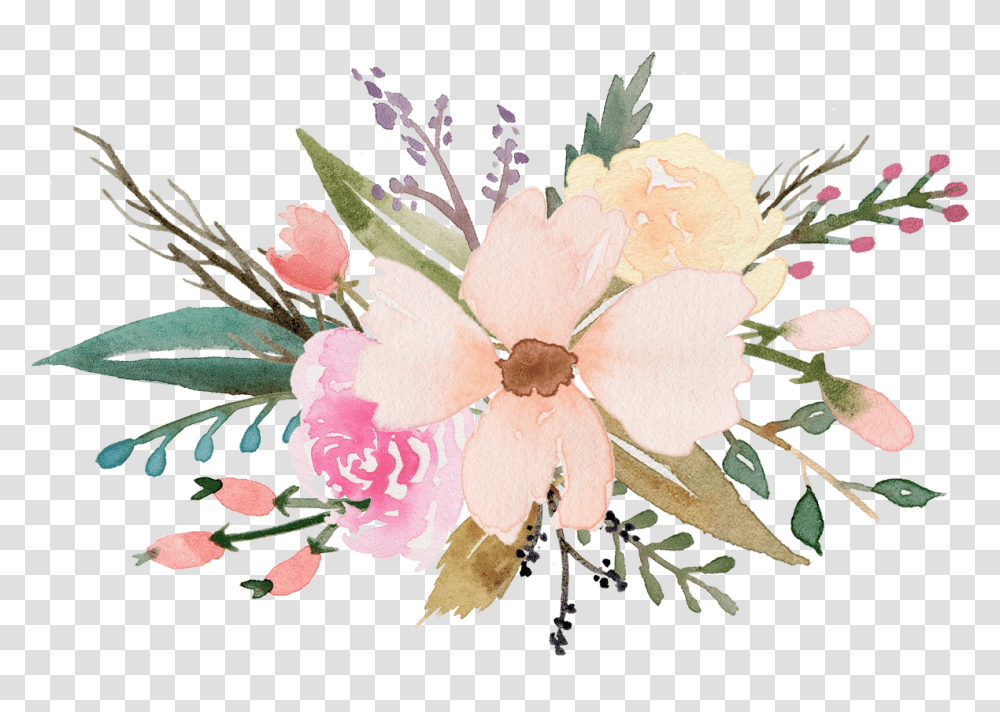 Floral Watercolor Watercolor Floral Bouquet, Plant, Flower, Blossom, Floral Design Transparent Png