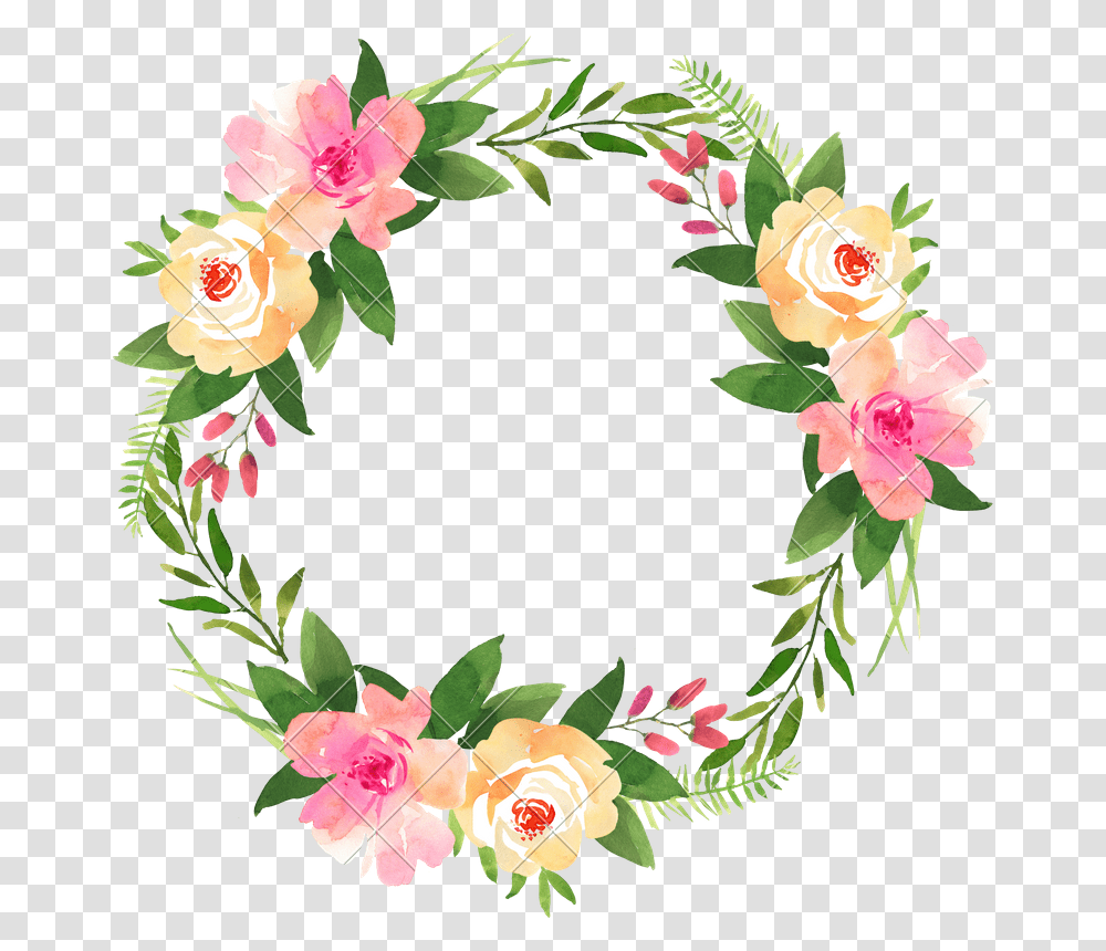 Floral Wedding Wreath With Roses, Plant, Floral Design Transparent Png