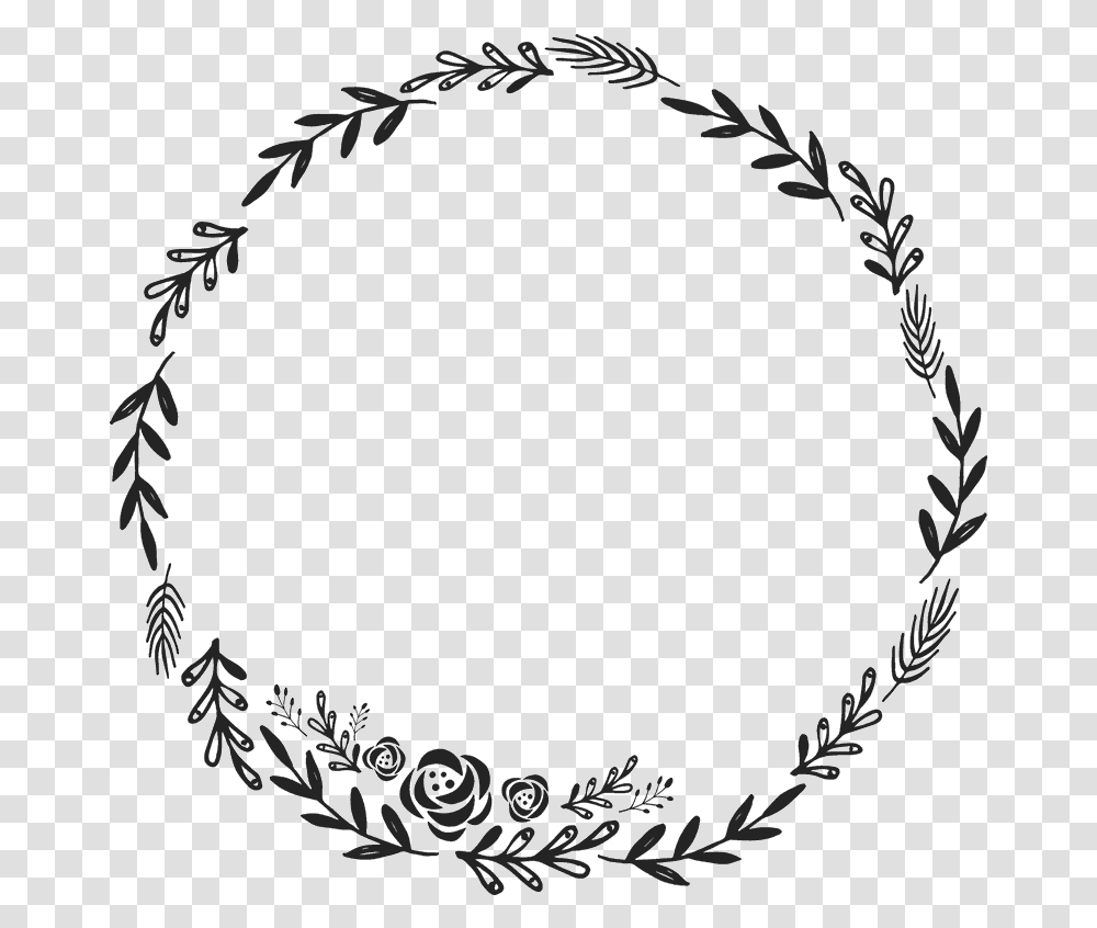 Floral Wreath Clipart Black And White, Accessories, Accessory, Jewelry, Necklace Transparent Png