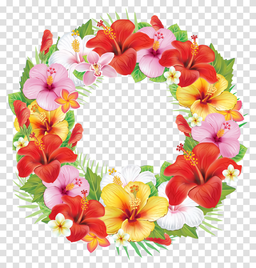 Floral Wreath Clipart Tropical Flower Wreath, Plant, Floral Design, Pattern Transparent Png