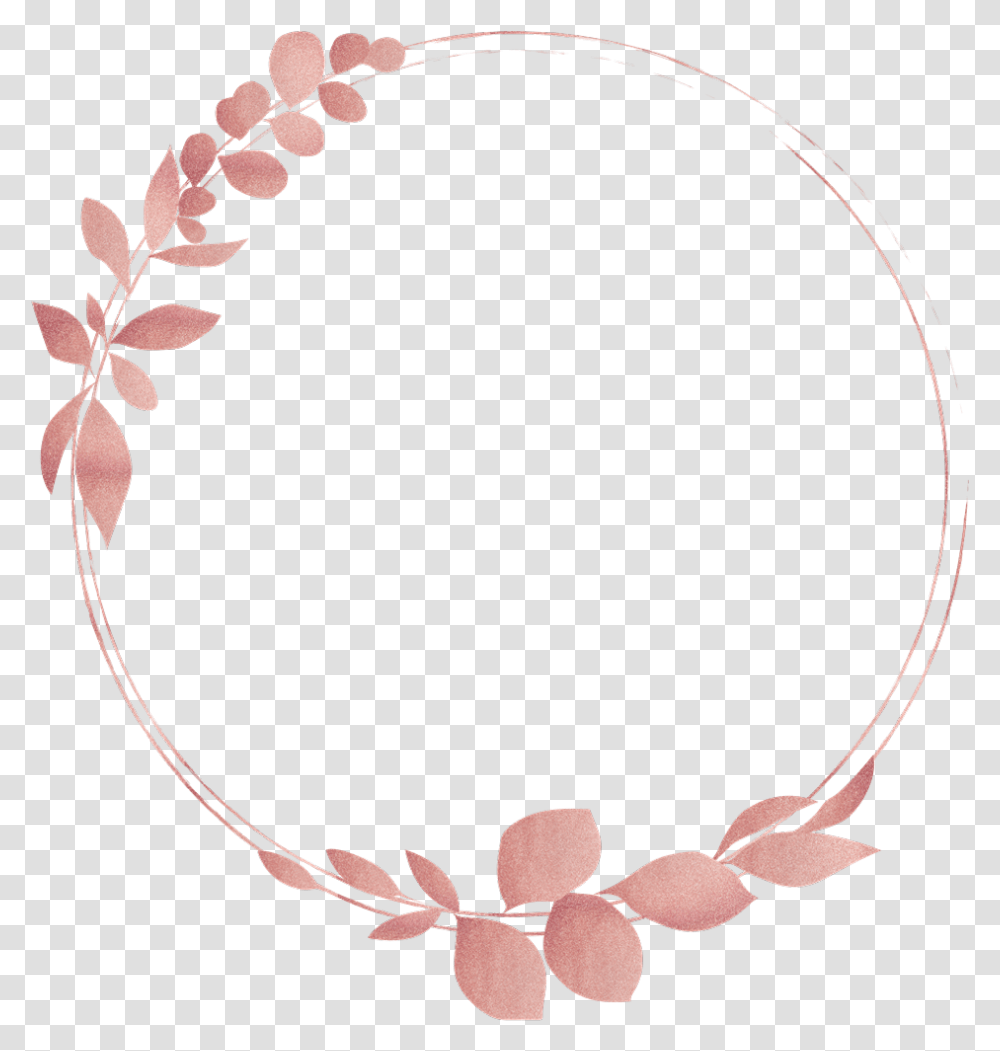 Floral Wreath Leaf Circle Rosegold Geometric Rose Gold Circle Frame Transparent Png