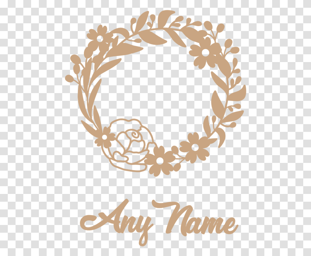 Floral Wreath With Any Name Flower Wreath Rose Gold, Rug, Stencil Transparent Png