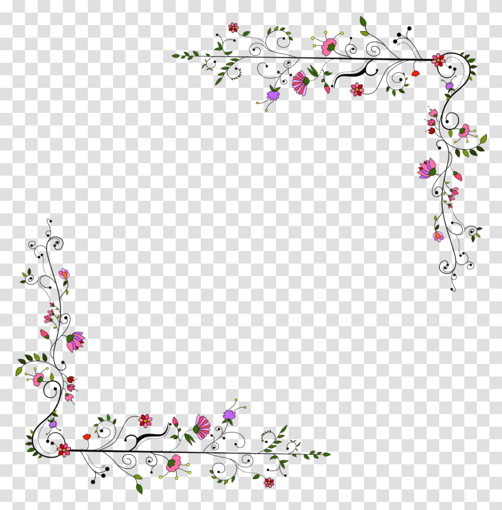 Florals Flowers Leaves Vines Vinesandleaves Swirls Frame New Design, Paper, Confetti Transparent Png