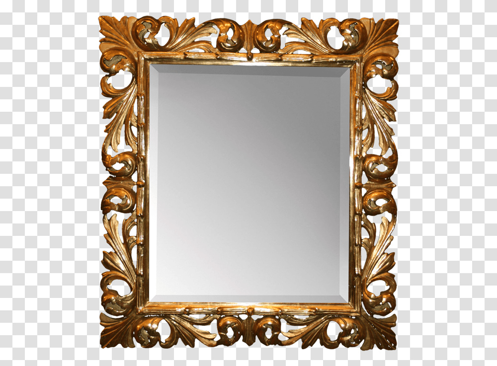 Florentine Frame Gold Frame Mirror, Painting Transparent Png