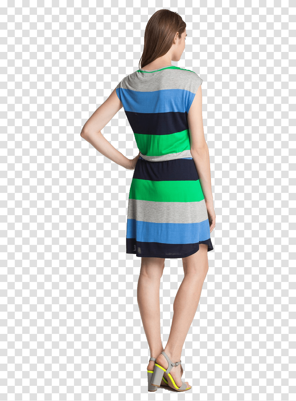 Flores Acuarela Flores Acuarela Woman In Dress On Back, Apparel, Skirt, Person Transparent Png