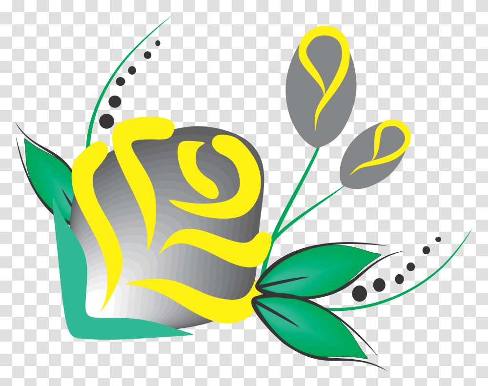 Flores Amarela Com Verde View In Flower Art, Floral Design, Pattern, Tennis Ball Transparent Png