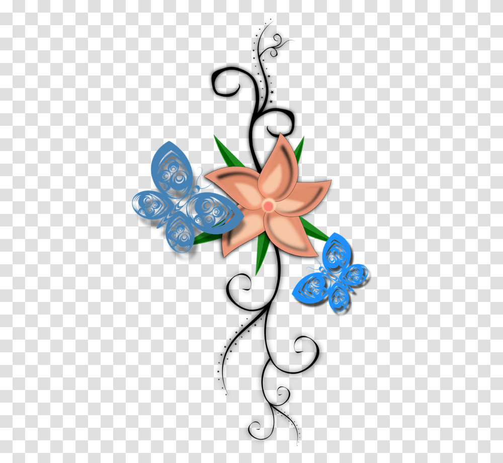 Flores Arte Clipart Download Flores Mariposas Pixabay, Floral Design, Pattern, Plant Transparent Png