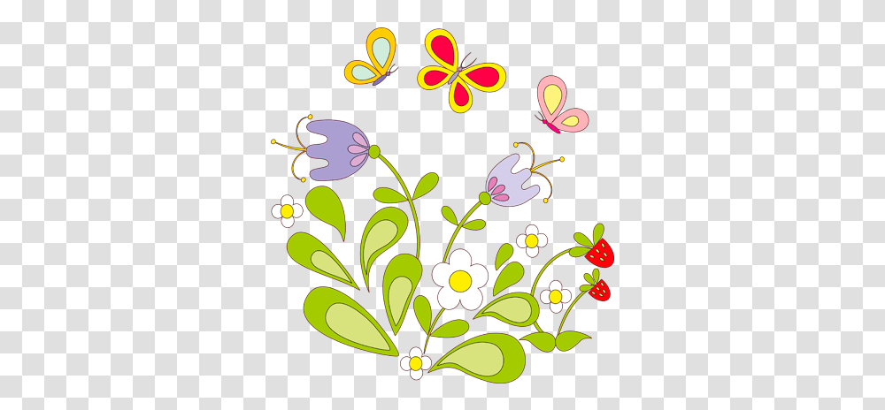 Flores Con Mariposas Para Decorar, Floral Design, Pattern Transparent Png