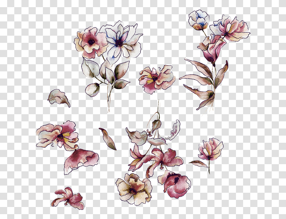 Flores De Acuarela Watercolor Painting, Plant, Flower, Blossom, Floral Design Transparent Png