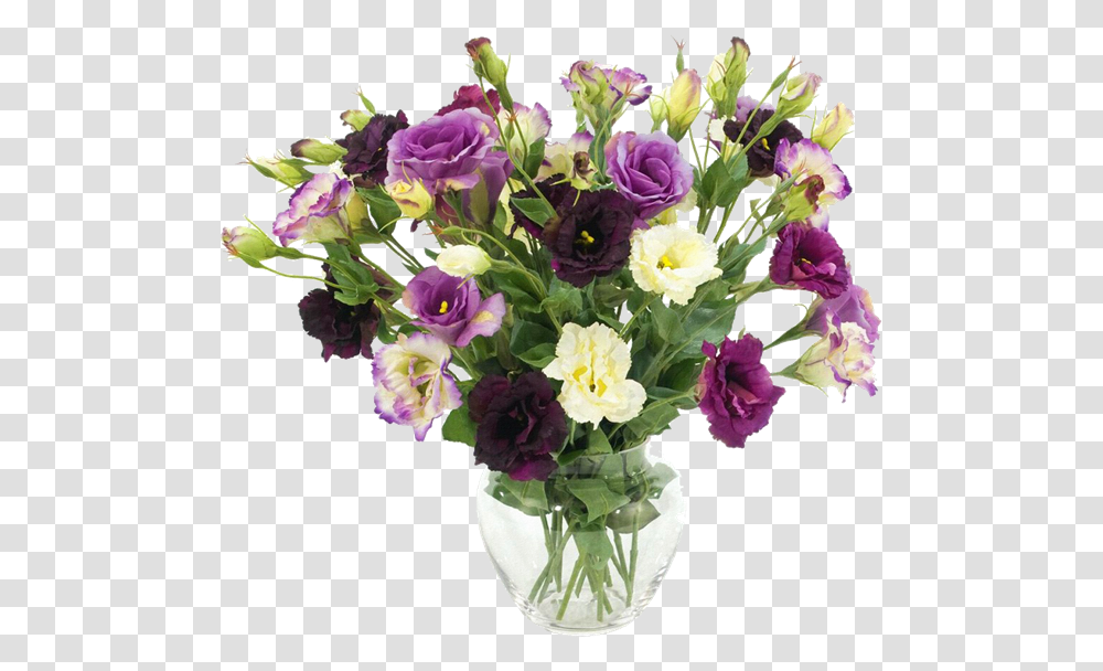 Flores Dentro Do Vaso De Vidro Lil E Branca Arra Zhradn Nbytok, Plant, Flower, Blossom, Flower Arrangement Transparent Png