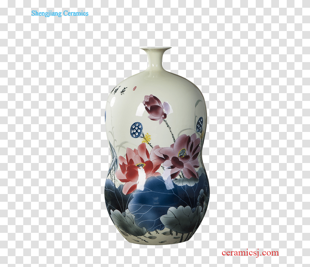 Floret Bottle Of Jingdezhen Ceramics Enamel Painted Porcelain, Pottery, Vase, Jar Transparent Png