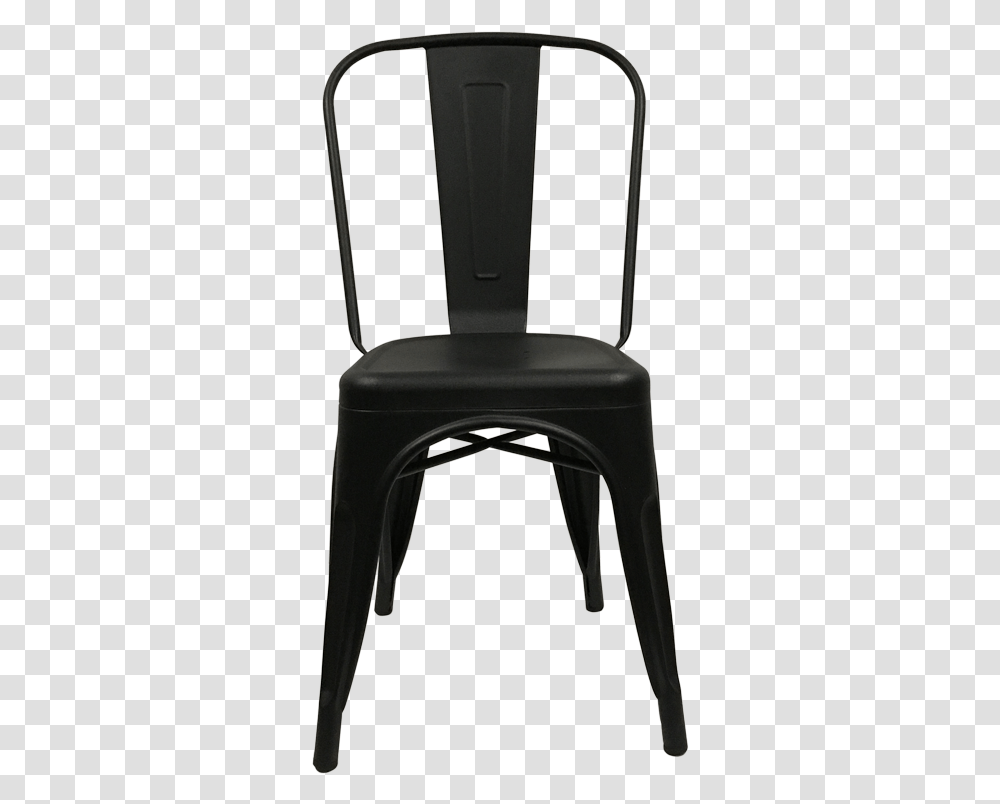 Flori Metal Dining Chair Padded Seat Front View Black Metal Tolix Chair, Furniture, Appliance, Electronics, Silhouette Transparent Png