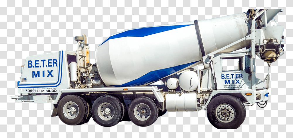 Florida Cement Truck, Vehicle, Transportation, Machine, Wheel Transparent Png