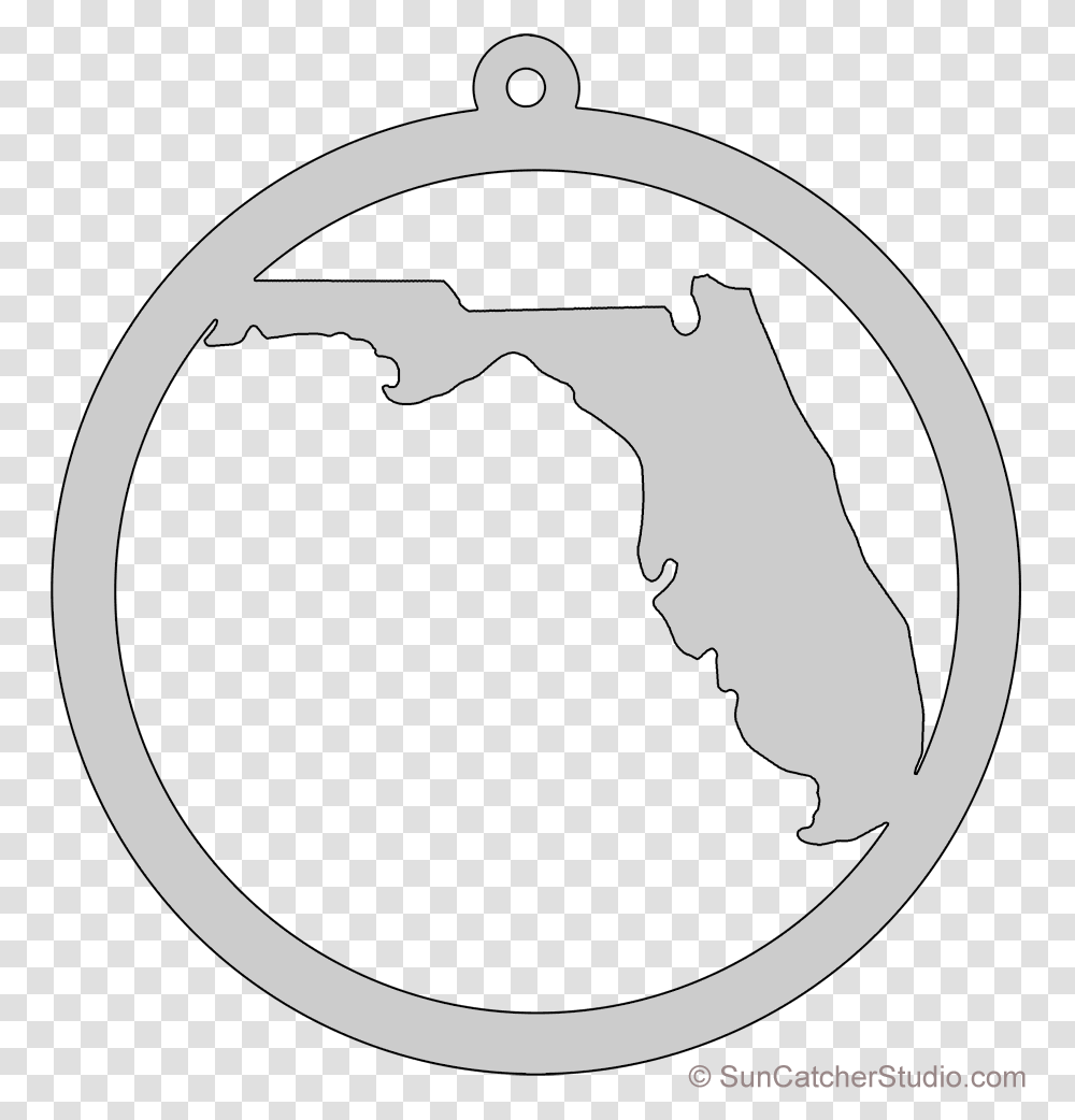 Florida Map Circle Free Scroll Saw Circle, Stencil, Symbol Transparent Png