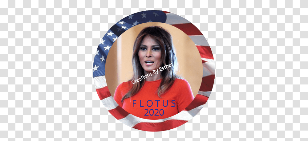 Flotus Melania Trump 2020 Pocket Mirror Ebay American Flag, Face, Person, Female, Text Transparent Png