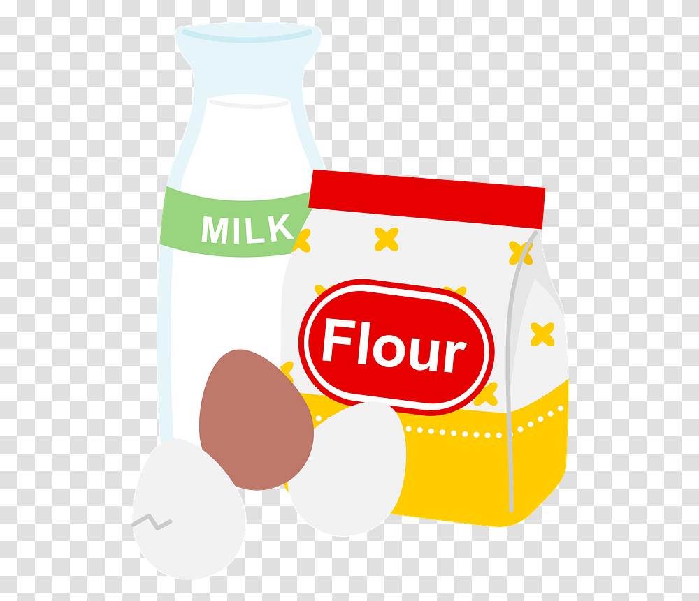 Flour Egg Milk Clipart, Beverage, Drink, Dairy, Ketchup Transparent Png