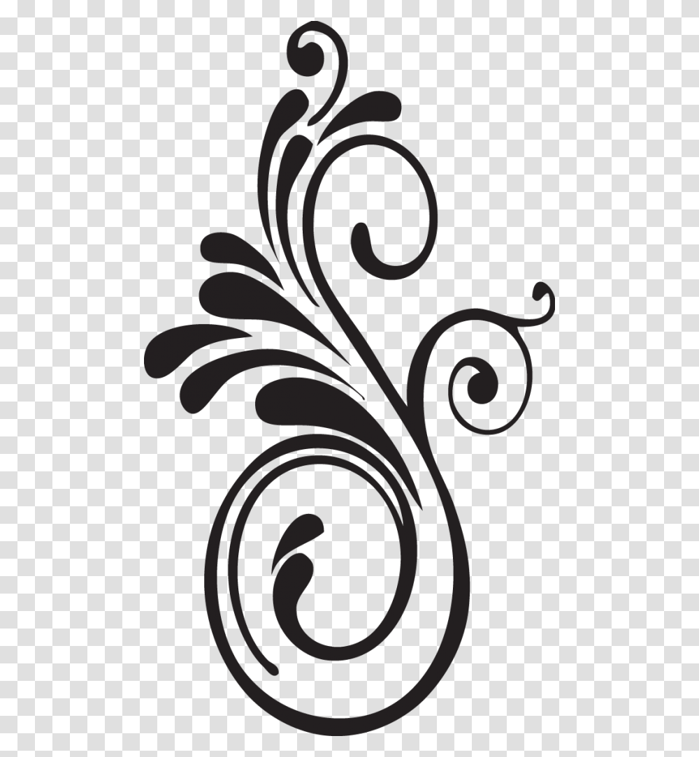 Flourish Clipart Black And White, Pattern, Floral Design, Stencil Transparent Png