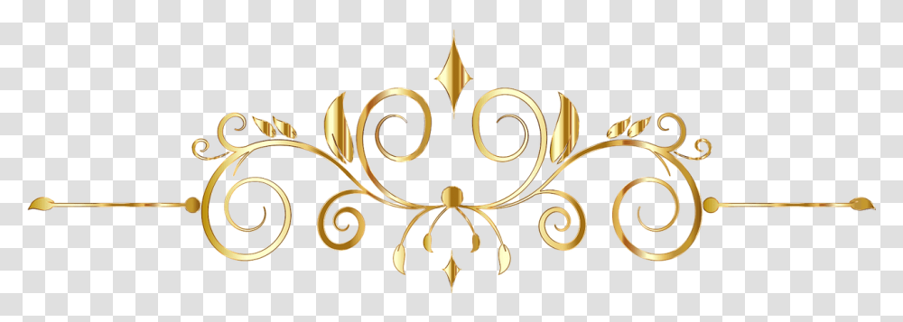 Flourish Divider Ornament Free Picture Gold Decorative Ornaments Clip Art, Floral Design, Pattern, Crown Transparent Png
