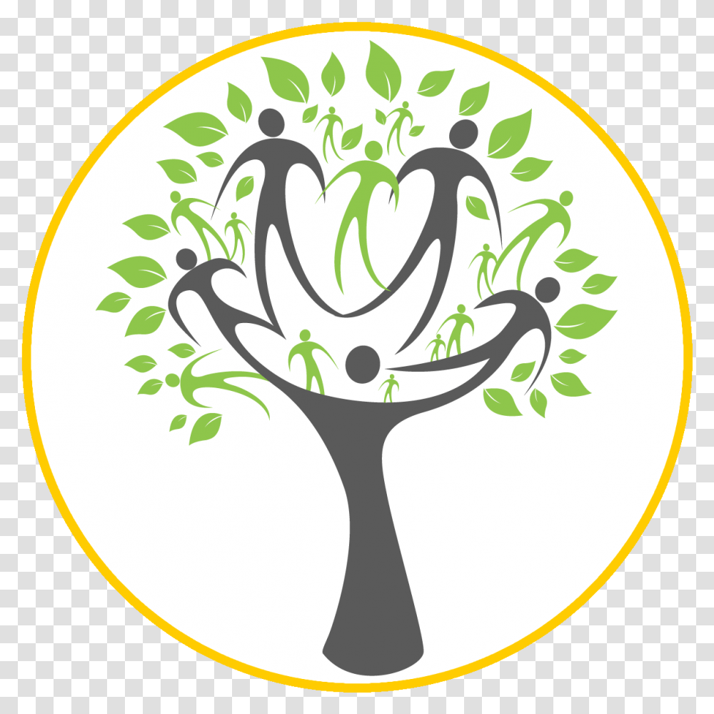 Flourish Healthy Families Family Tree Made Of People, Floral Design, Pattern Transparent Png