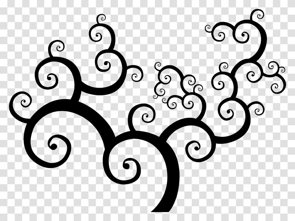 Flourish Tree Clip Arts Flower Decoration Black And White, Gray, World Of Warcraft Transparent Png