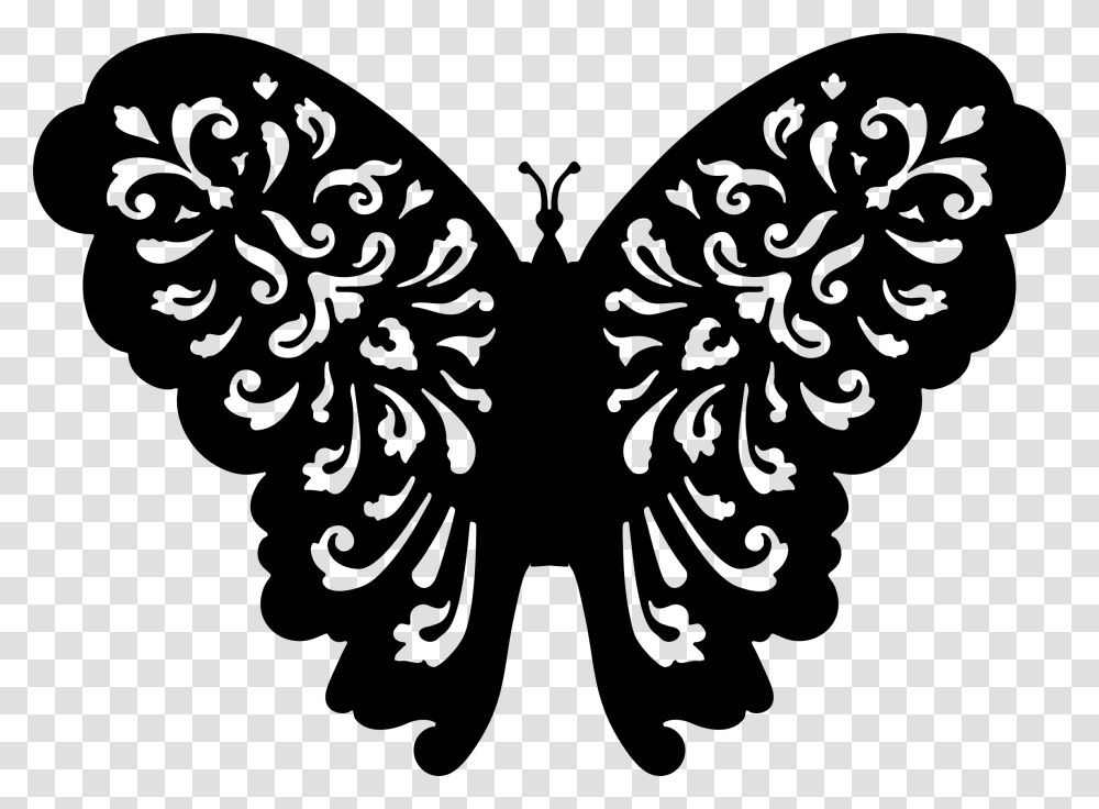 Flourishful Butterfly Silhouette Clip Arts Butterfly Silhouette, Gray, World Of Warcraft Transparent Png