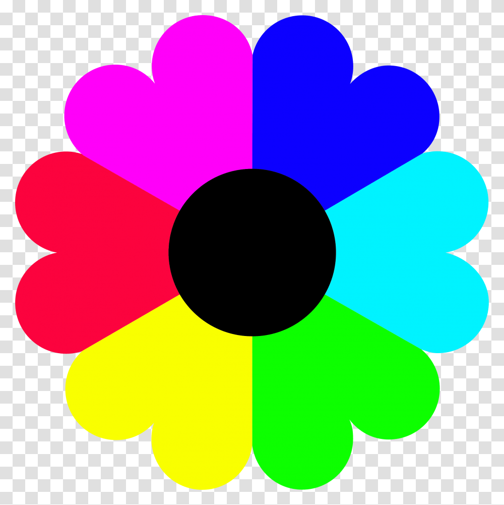 Flower 7 Colors 900px Large Size Colors Clip Art, Dynamite, Bomb, Weapon, Weaponry Transparent Png