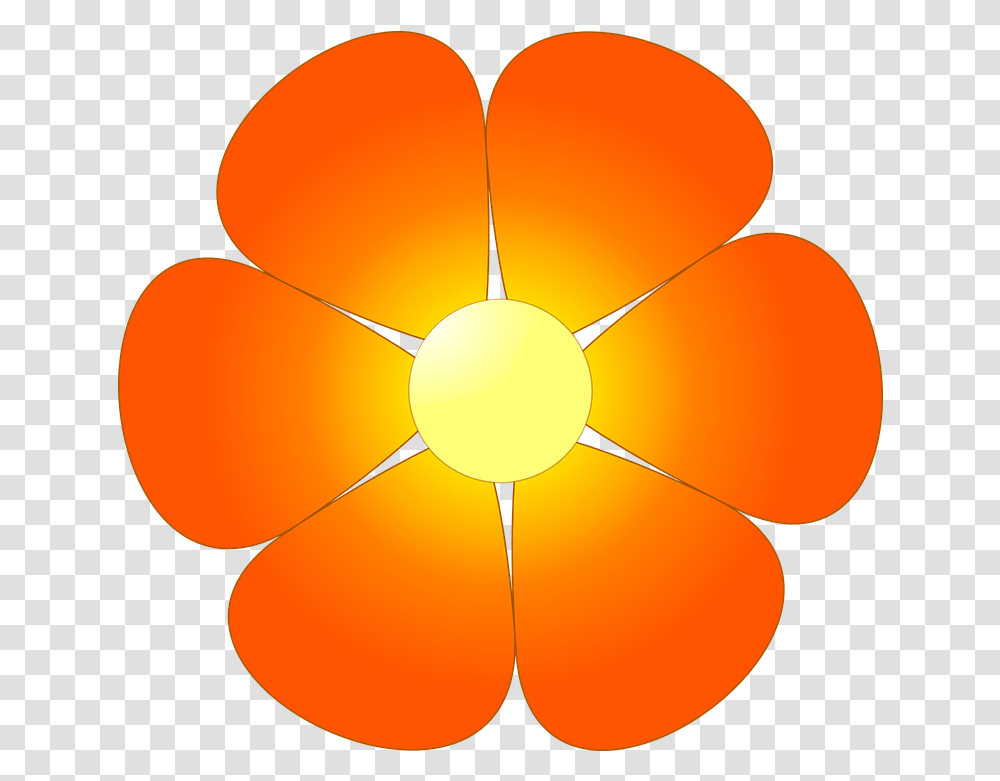 Flower Abstracts Orange Flower Clipart 6 Petals, Plant, Blossom, Lamp, Balloon Transparent Png