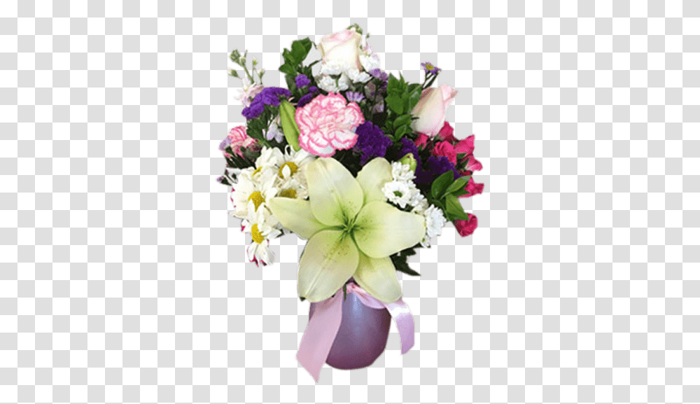 Flower Arrangement For Any Occasion With Lilies Roses Bouquet, Plant, Flower Bouquet, Blossom, Petal Transparent Png