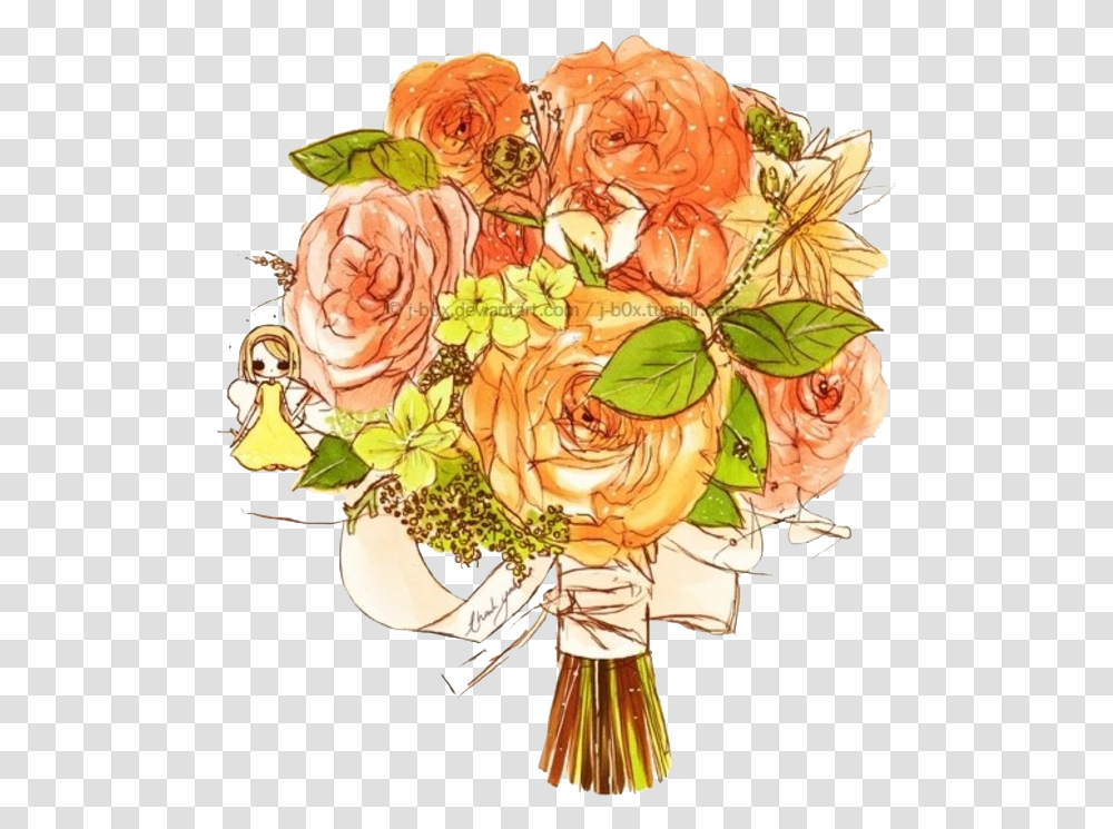 Flower Art Illustration Handpainted Bouquet Download Garden Roses, Graphics, Floral Design, Pattern, Plant Transparent Png