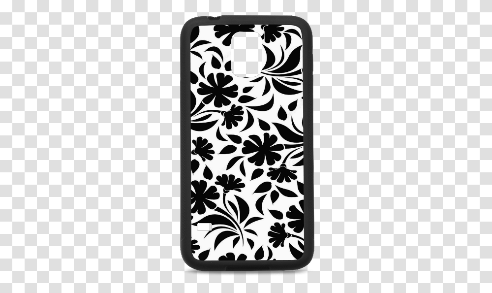 Flower Background Vector Black And White Artsadd D Mobile Phone Case, Floral Design, Pattern, Rug Transparent Png