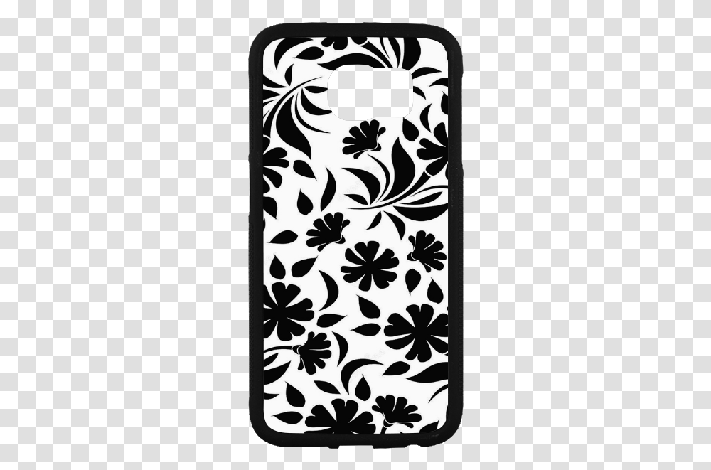 Flower Background Vector Black And White Artsadd D Mobile Phone Case, Floral Design, Pattern, Stencil Transparent Png