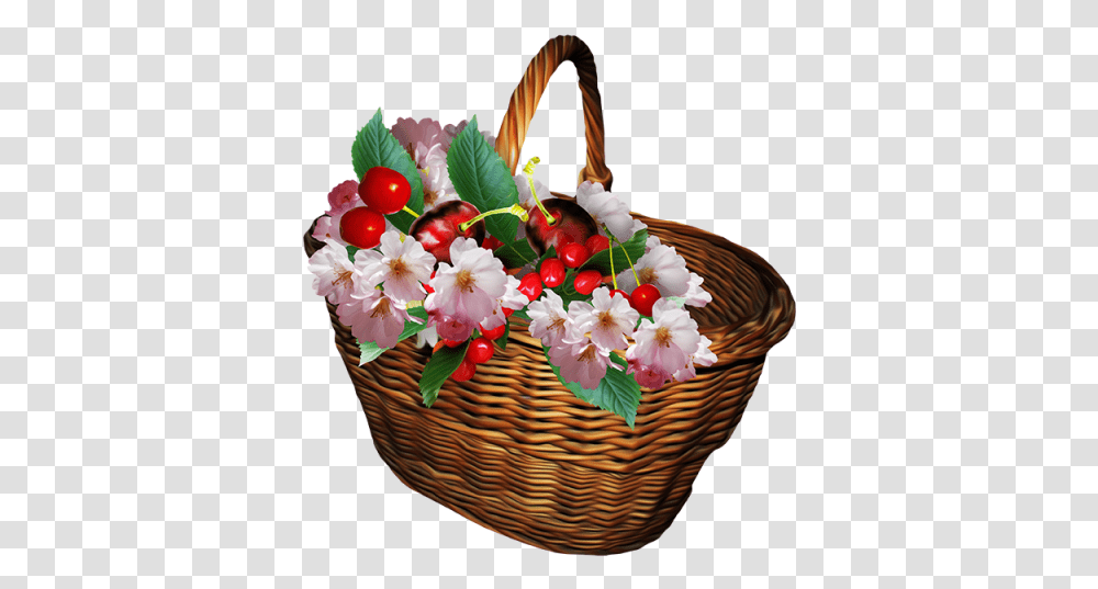 Flower Basket Artificial Flower, Plant, Birthday Cake, Dessert, Food Transparent Png