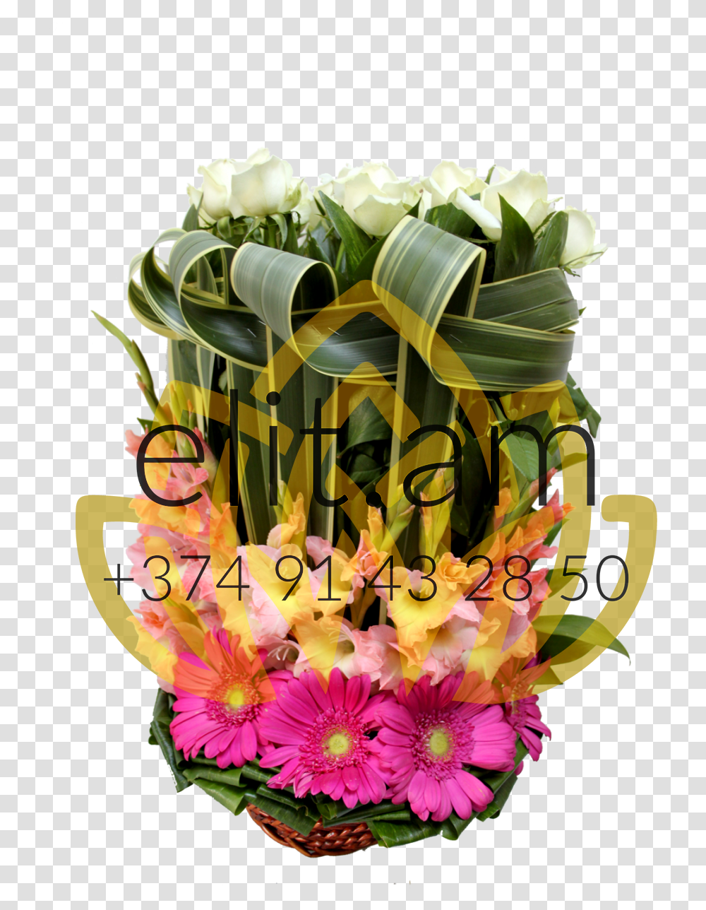 Flower Basket Bouquet, Plant, Floral Design Transparent Png