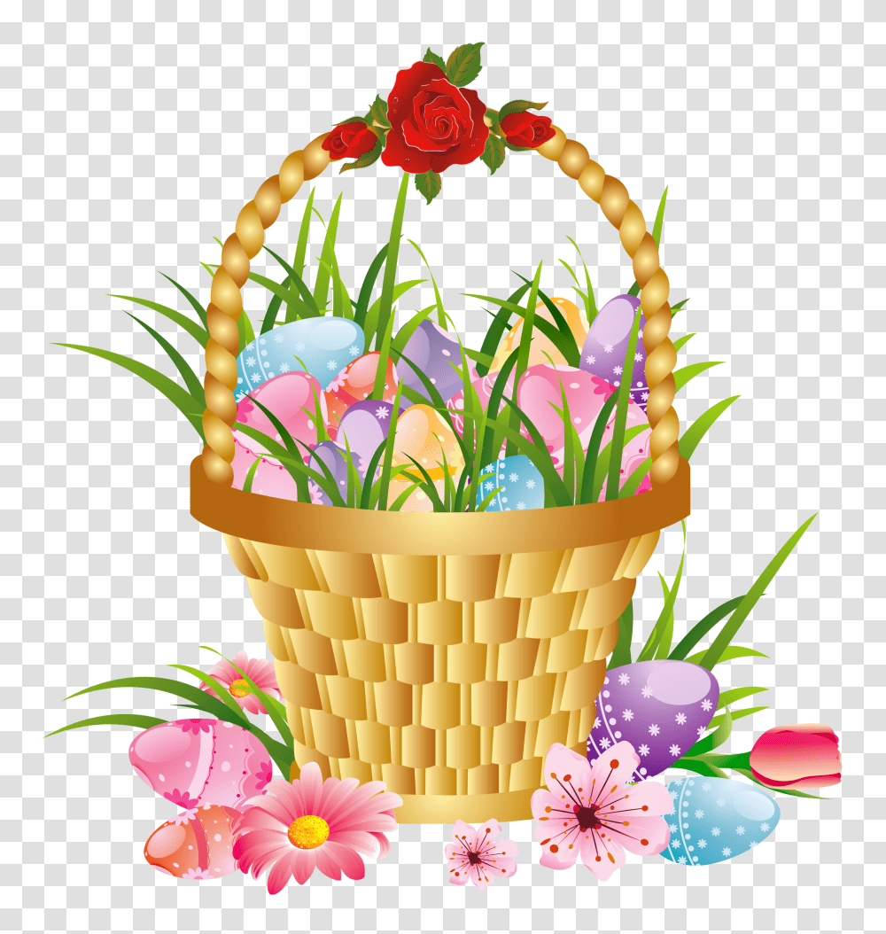 Flower Basket Clip Art Free, Food, Plant, Blossom, Egg Transparent Png